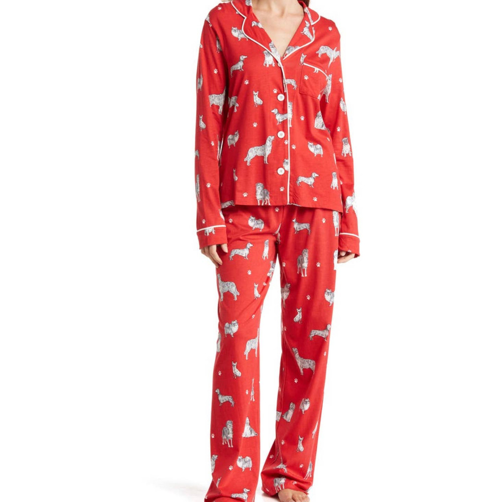 NWT P.J. Salvage Dog Lover Top & Bottom Jersey Pajama Set (Size M)